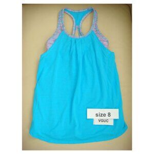 Ivivva Girl by Lululemon 🍋 Endless Ambition Tank Top  blue pink size 8